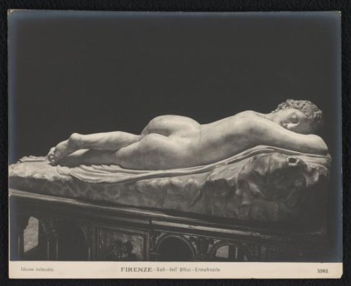 Sculpture of the Sleeping Hermaphroditus in the Galleria degli Uffizi