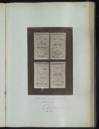 Four plaster casts of panels, presumably from Oudenaarde