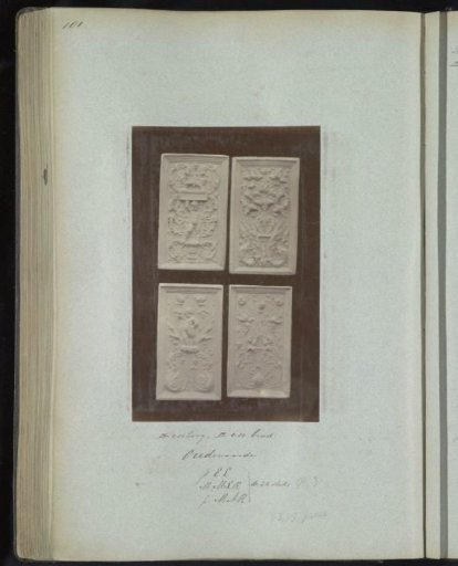 Four plaster casts of panels, presumably from Oudenaarde