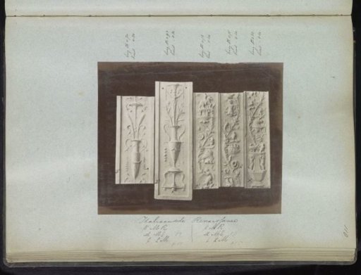 Five plaster casts of panels