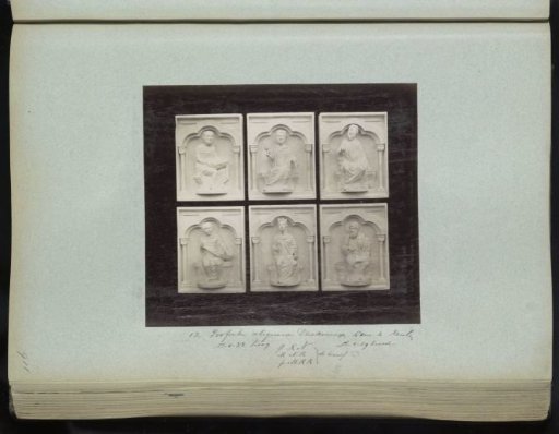 Six plaster casts of panels of prophets from the reliquary shrine of the Three Kings from Cologne Cathedral