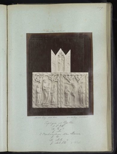 Plaster cast of a triptych