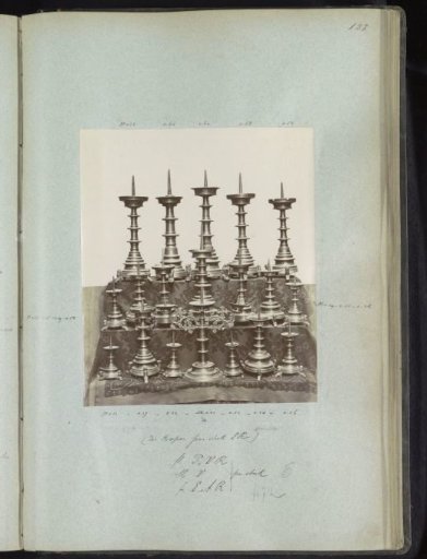 Nineteen copper candlesticks