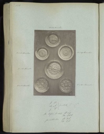 Six round copper plates