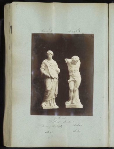 Plaster casts of Prudence (Prudentia) and Atlas, presumably by Quellinus, from the Amsterdam Town Hall