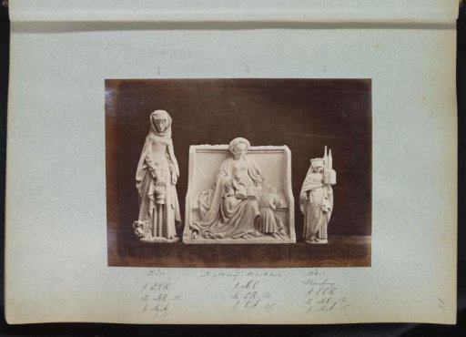 Three plaster casts of sculptures, possibly from a church in Marburg