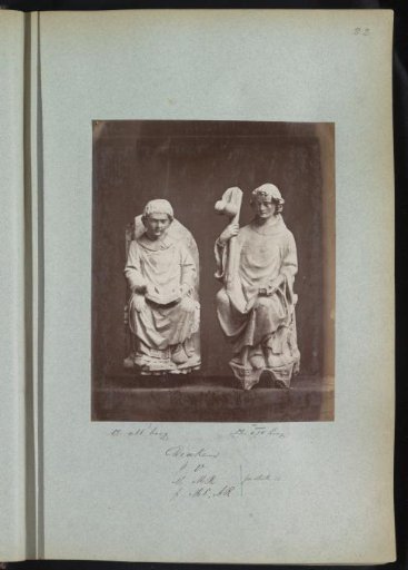 Two plaster casts of sculptures of deacons