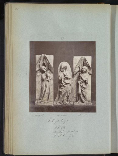 Three sculptures of angels