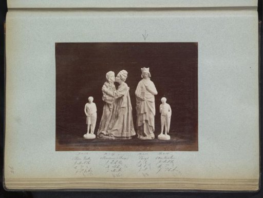Four plaster casts of sculptures, two of which are from Cologne Cathedral, Germany