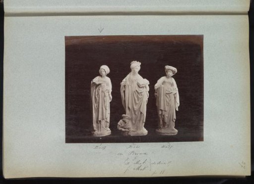 Three plaster casts of sculptures