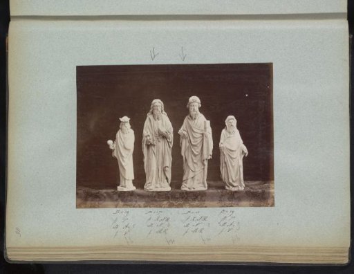 Four plaster casts of sculptures