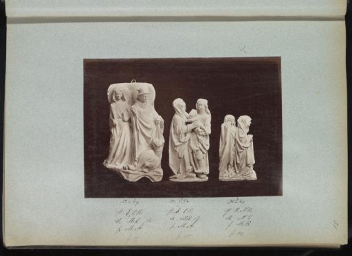 Three plaster casts of sculptures