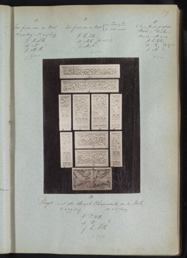 Eleven plaster panels with representations
