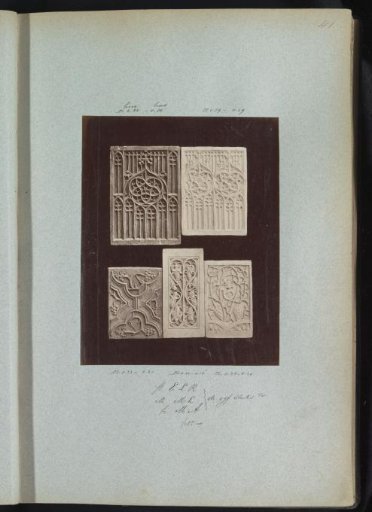 Five ornamental plaster panels
