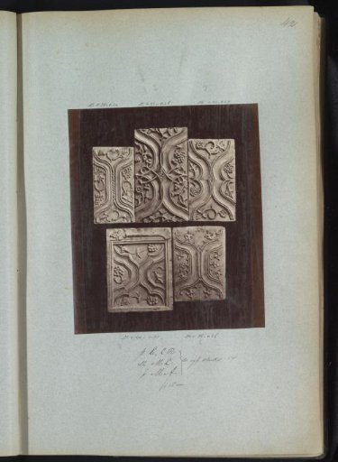 Five ornamental plaster panels