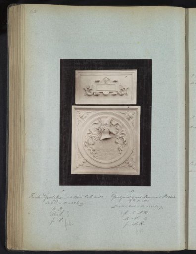 Plaster cast of a pediment and panel of a monument in Breda