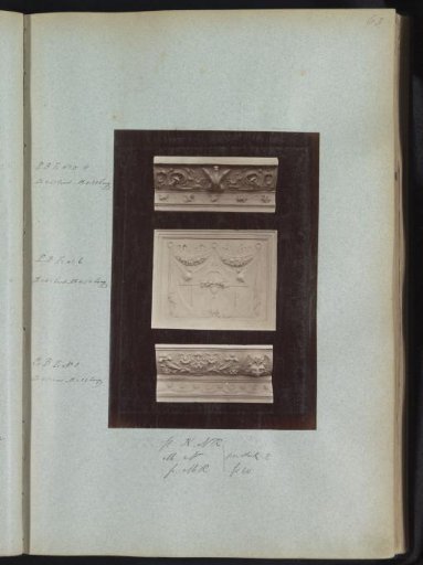 Plaster cast of a panel and two friezes