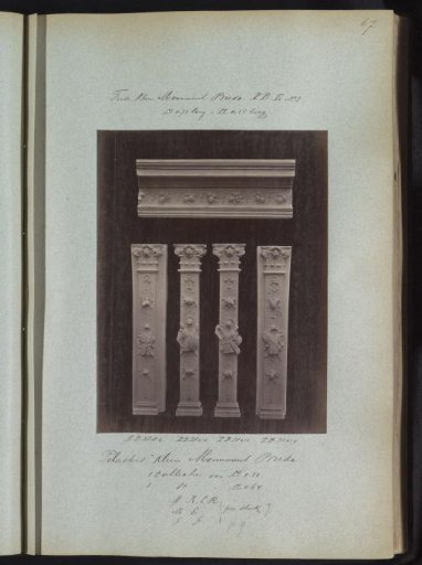 Plaster casts of pilasters and frieze of a monument in Breda