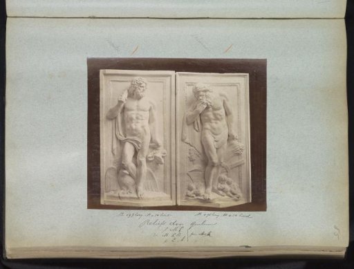 Two plaster casts of reliefs of Hercules and Saturn by Quellinus