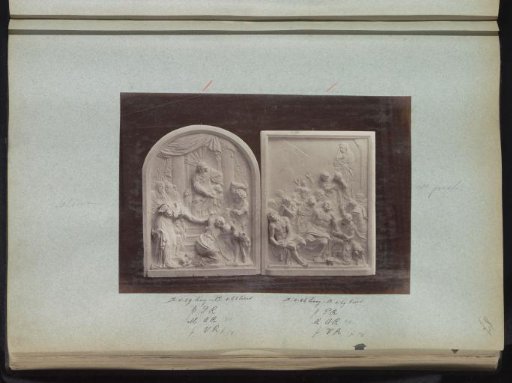 Two plaster casts of reliefs by Quellinus