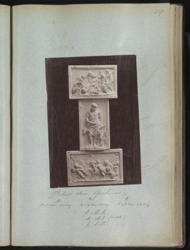 Three plaster casts of reliefs by Quellinus