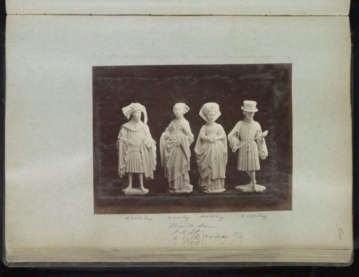 Four plaster casts of human figures