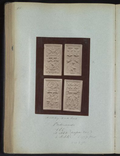 Four plaster casts of panels, probably from Oudenaarde