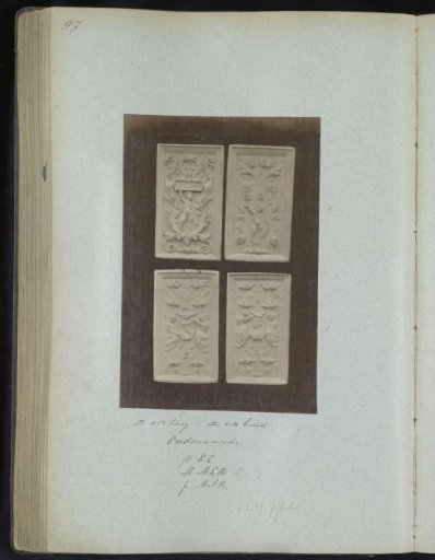 Four plaster casts of panels, probably from Oudenaarde