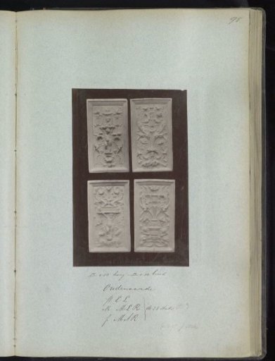 Four plaster casts of panels, presumably from Oudenaarde
