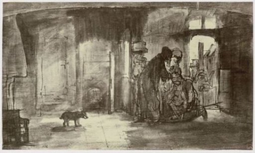 Rembrandt, Tobias blessing Tobias