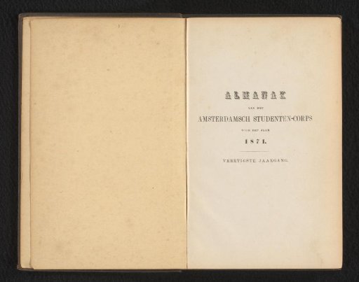 Almanac of the Amsterdam Student Corps for the Year 1871