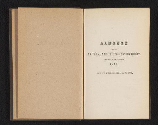 Almanac of the Amsterdam Student Corps for the Year 1872