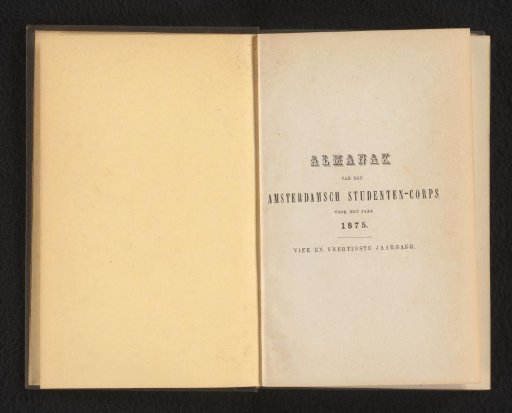 Almanac of the Amsterdam Student Corps for the year 1875