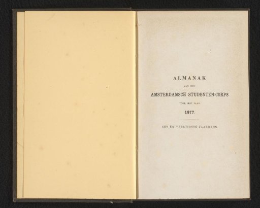 Almanac of the Amsterdam Student Corps for the year 1877