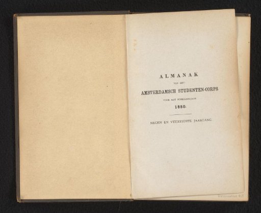 Almanac of the Amsterdam Student Corps for the leap year 1880