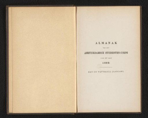 Almanac of the Amsterdam Student Corps for the year 1882