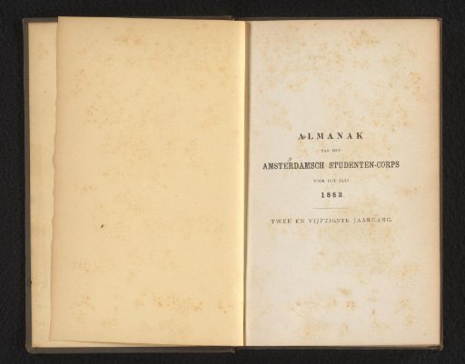 Almanac of the Amsterdam Student Corps for the year 1883