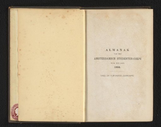 Almanac of the Amsterdam Student Corps for the year 1884