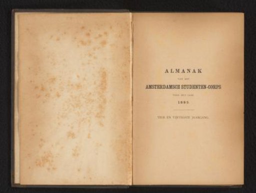 Almanac of the Amsterdam Student Corps for the year 1885