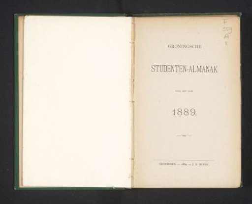 Groningen Students' Almanac for the year 1889