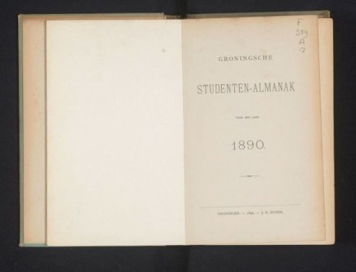 Groningen Students' Almanac for the year 1890