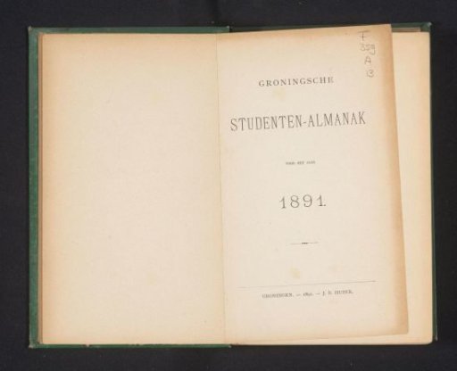 Groningen Students' Almanac for the year 1891