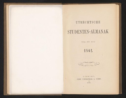 Utrecht Student Almanac for the Year 1862