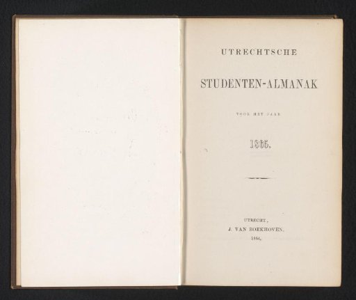 Utrecht Student Almanac for the Year 1865