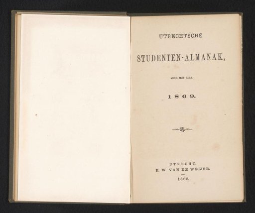 Utrecht Student Almanac for the year 1869