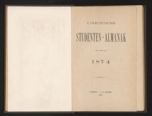 Utrecht Student Almanac for the Year 1874