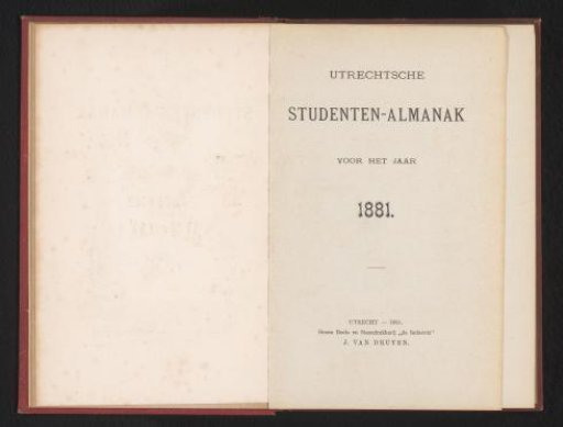 Utrecht Student Almanac for the year 1881