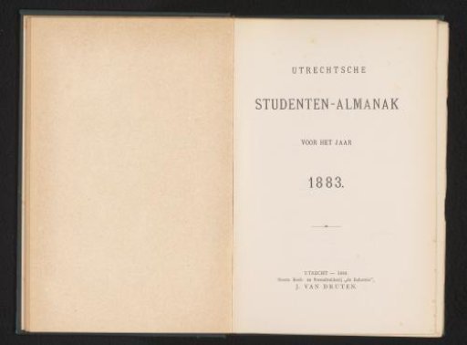 Utrecht Student Almanac for the year 1883