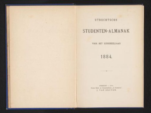 Utrecht Student Almanac for the leap year 1884