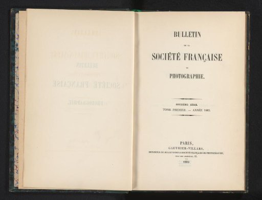 Bulletin de la Société française de photographie. Volume thirty-first - year 1885